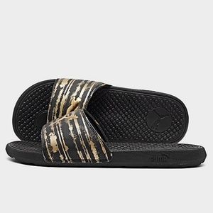 New Women's Puma Cool Cat Slides Sandals Gold Colored